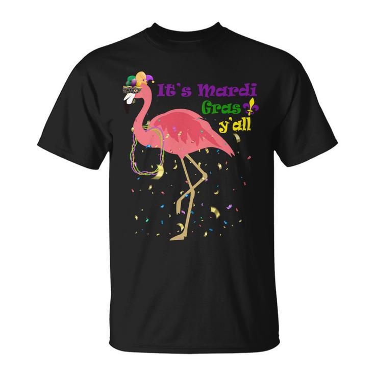 Mardi Gras Flamingo Unisex T-Shirt