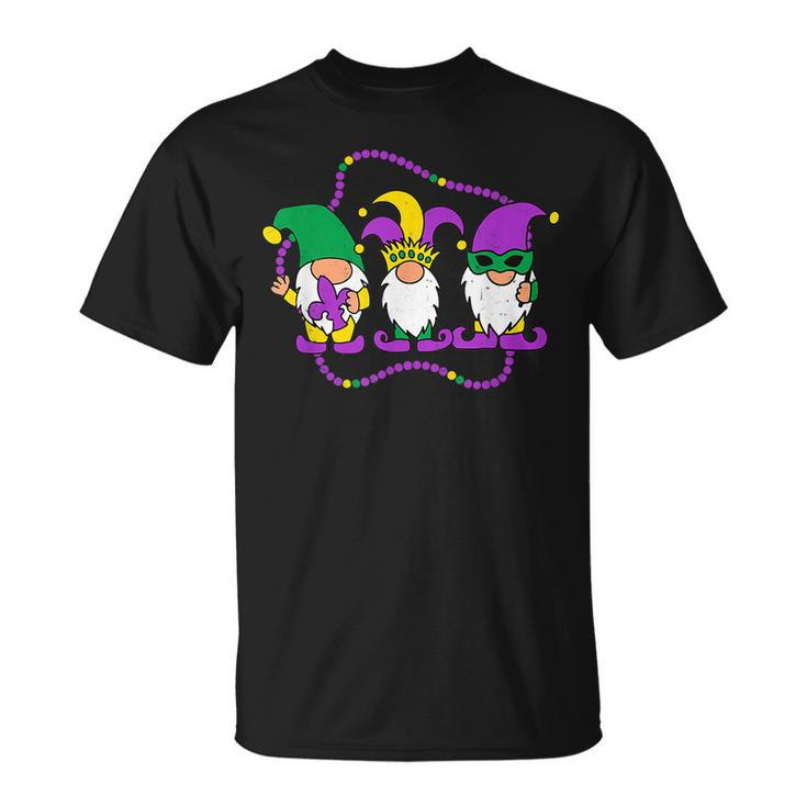 Mardi Gras Gnomes Holding Mask Love Mardi Gras Gnome 2023 V2 T-Shirt