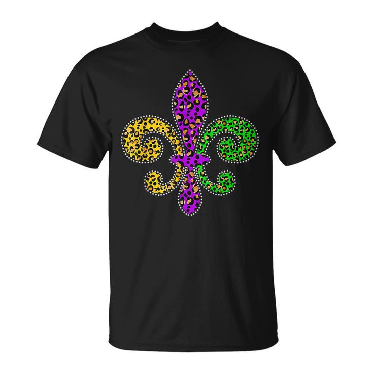 Mardi Gras Leopard Fleur De Lys Symbol Mardi Gras T-Shirt