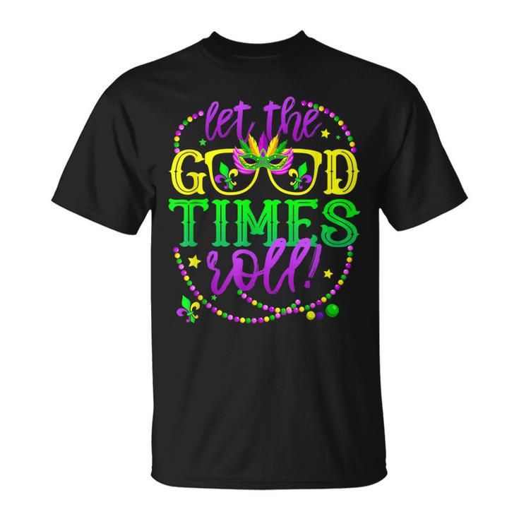 Mardi Gras Let The Good Times Roll Fleur De Lis T-Shirt