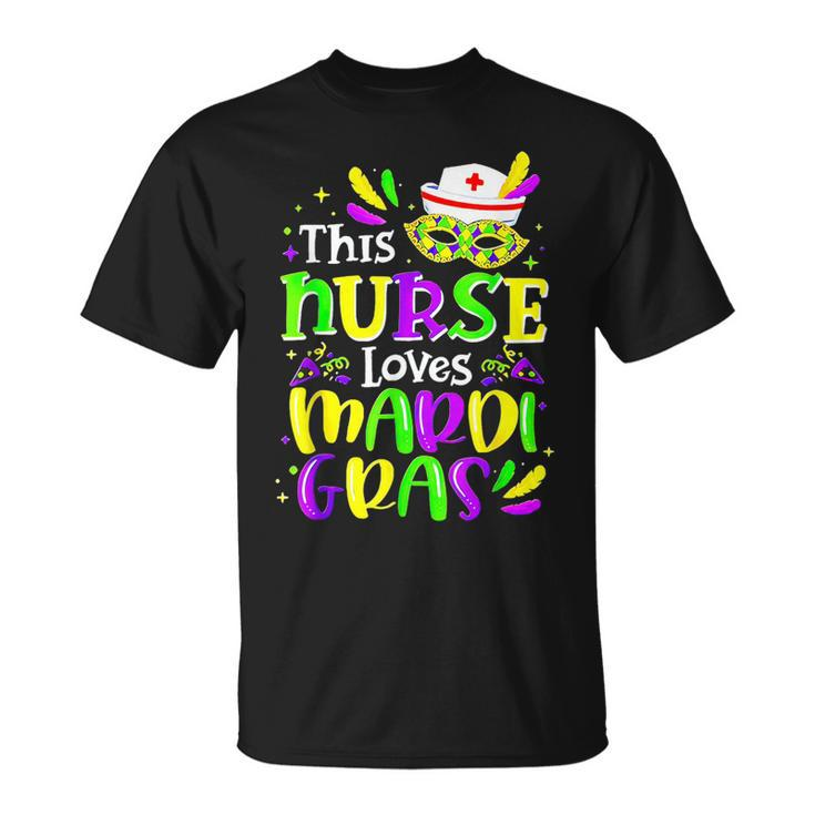 Mardi Gras Nurse This Nurse Loves Mardi Gras Colorful T-Shirt