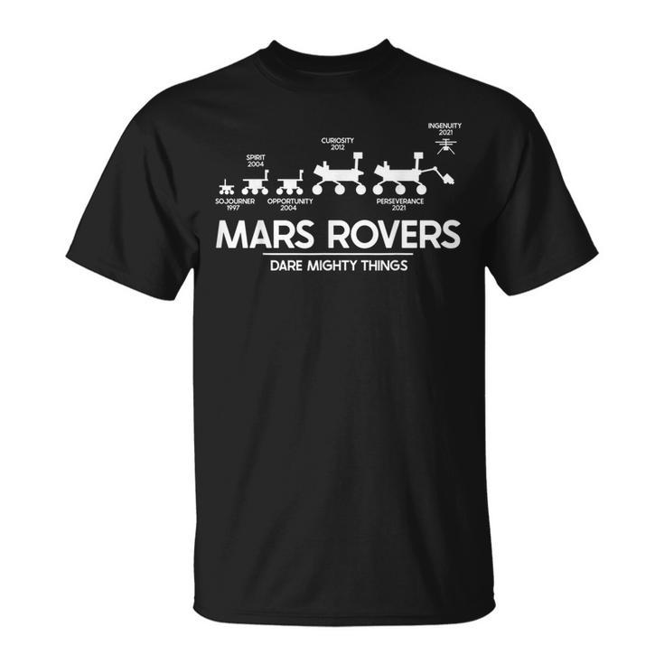 Mars Perseverance Rover Dare Mighty Things Landing Timeline  Unisex T-Shirt