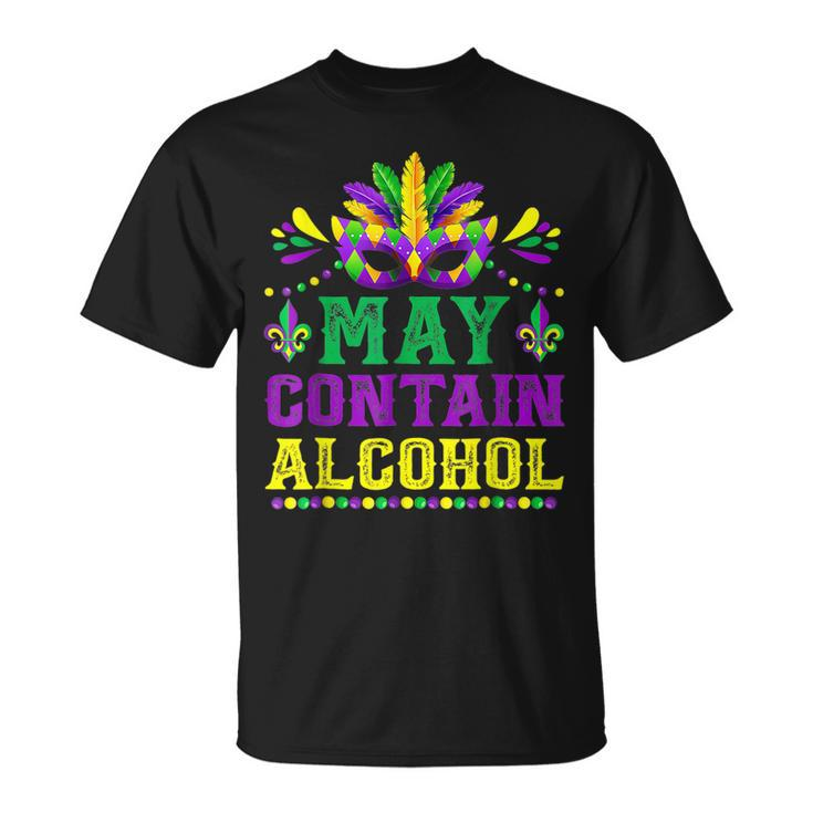 Mask May Contains Alcohol Mardi Gras Outfits T-Shirt