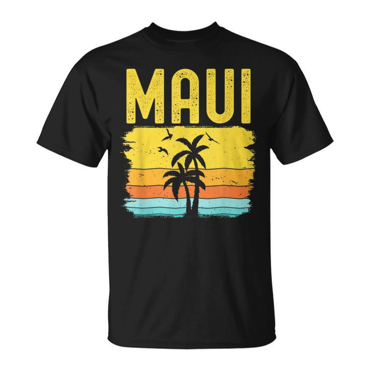 Maui Beach Hawaii Summer Vacation Hawaiian Sunset Vintage  Unisex T-Shirt