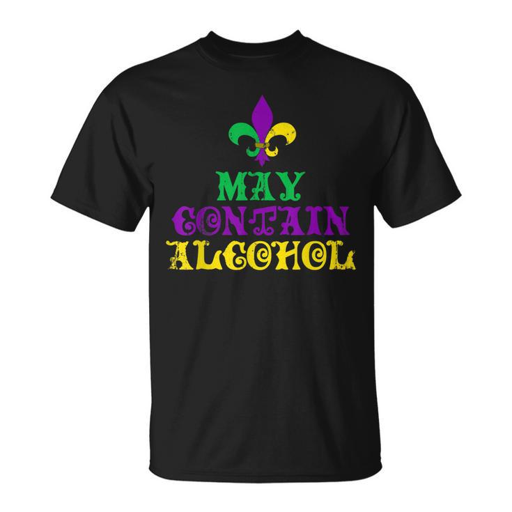 May Contain Alcohol Mardi Gras V2 T-Shirt