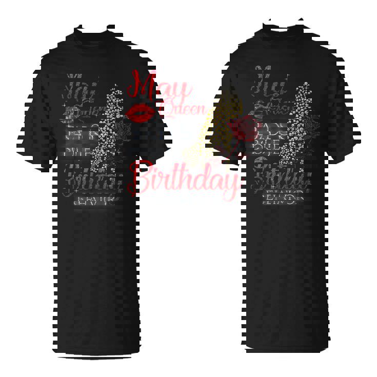 May Queen Bad & Boujee Birthday Behavior High Heel Tshirt May Queen Bad & Boujee Birthday Behavior High Heel Tshirt