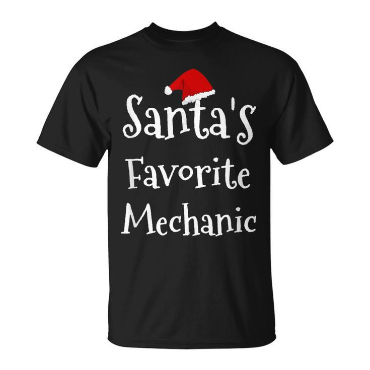 Mechanic Santas Favorite Job Christmas Santa Claus Hat Unisex T-Shirt