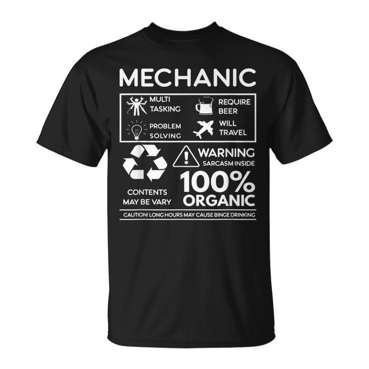 Mechanic T  Multi Tasking Require Beer Will Travel Unisex T-Shirt