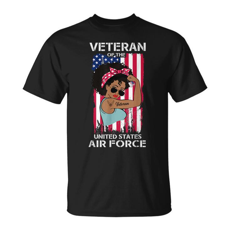 Melanin Female Air Force Veteran Us Air Force Usaf T-shirt