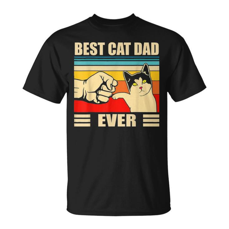 Mens Best Cat Dad Ever Funny Cat Daddy Man Fathers Day Gift Unisex T-Shirt