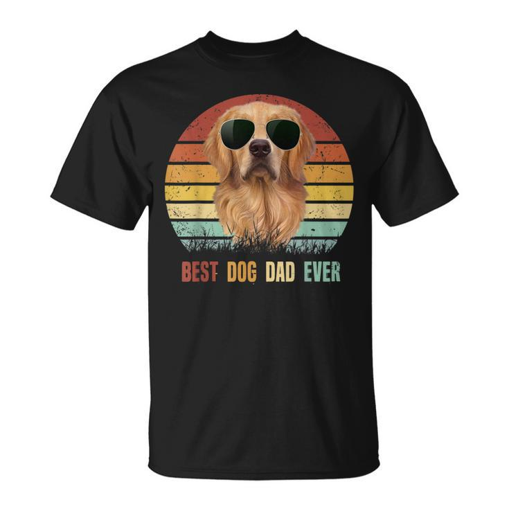 Mens Best Dog Dad Ever Golden Retriever Tshirt Fathers Day Gifts Unisex T-Shirt
