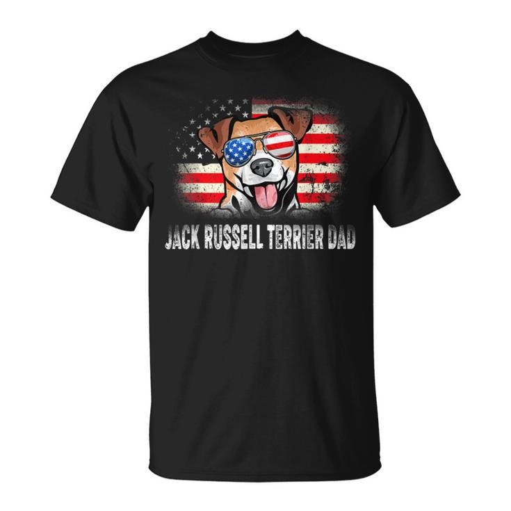 Mens Fun Jack Russell Terrier Dad American Flag Father’S Day  Bbnhktp Unisex T-Shirt
