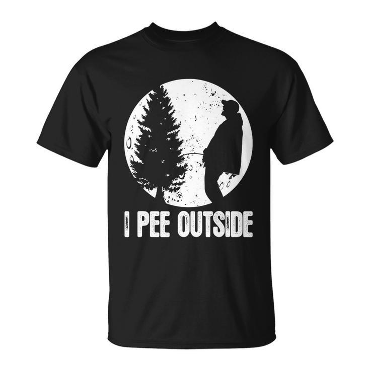 Mens Funny Camping Shirts For Men I Pee Outside Inappropriate Tshirt Unisex T-Shirt