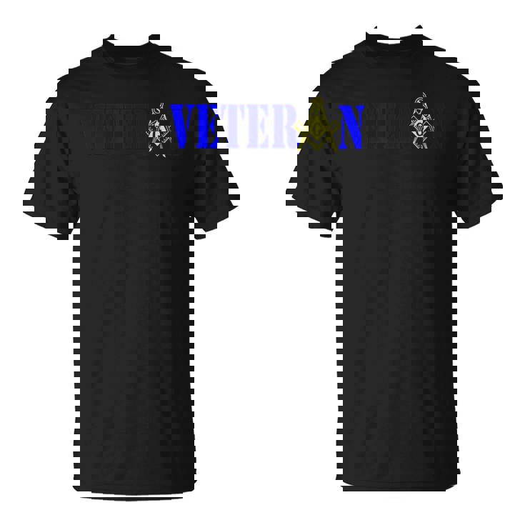 Mens Masonic Military Veteran Mason Square And Compass Freemason Unisex T-Shirt