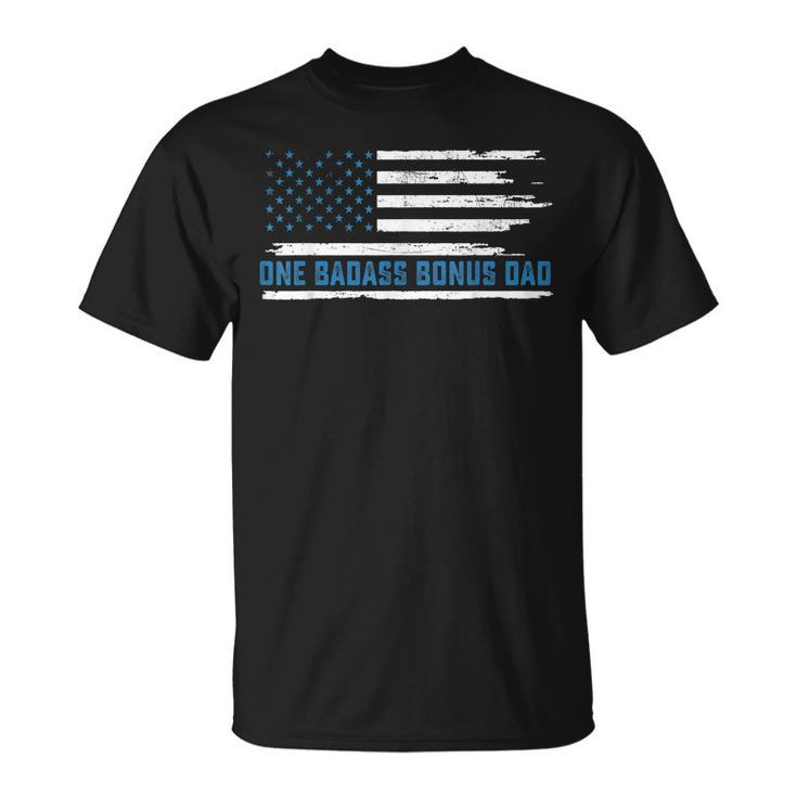 Mens One Badass Bonus Dad Tshirt Fathers Day 2019 Gift Unisex T-Shirt