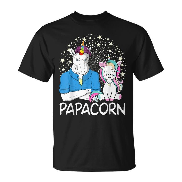 Mens Papacorn Unicorn Dad And Baby Daddy Fathers Day  Unisex T-Shirt