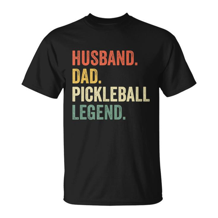 Mens Pickleball Funny Husband Dad Legend Vintage Fathers Day Tshirt Unisex T-Shirt