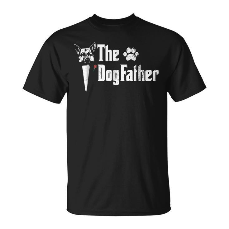Mens The Dogfather German Shepherd Dog Dad Tshirt Fathers Day Unisex T-Shirt