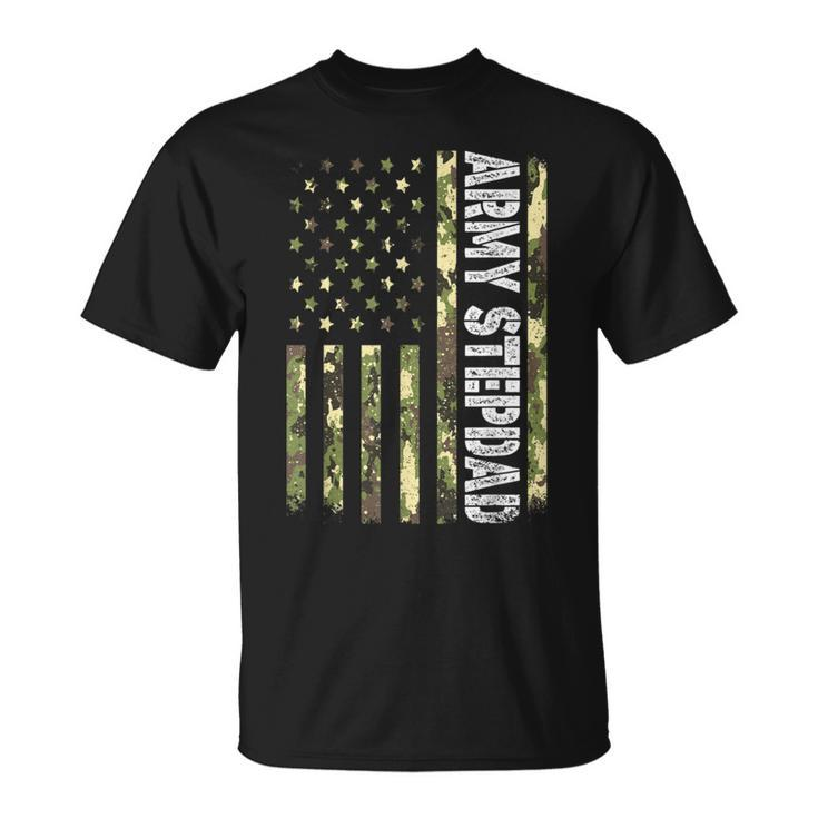 Mens Vintage Army Stepdad Usa Flag Camouflage Father’S Day  Bbmtswy Unisex T-Shirt