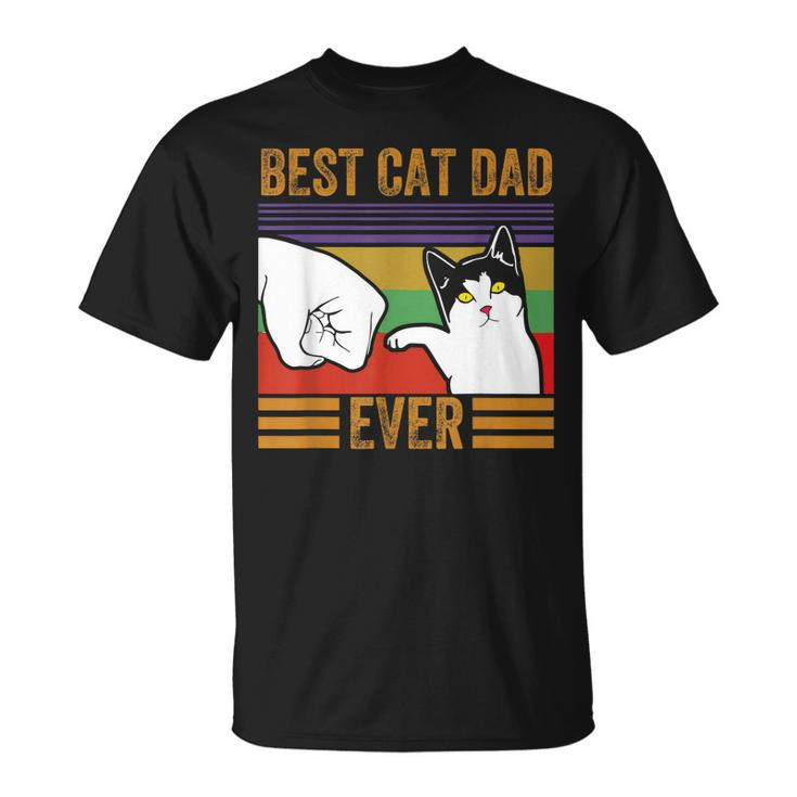 Mens Vintage Best Cat Dad Ever Men Bump Fit Fathers Day Gift  Unisex T-Shirt