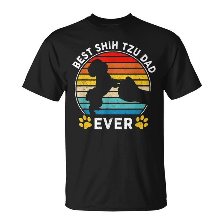Mens Vintage Best Shih Tzu Dog Dad Ever Fathers Day Gifts Unisex T-Shirt