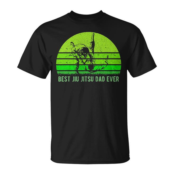 Mens Vintage Retro Best Jiu Jitsu Dad Ever Funny Dad   Fathers Day Unisex T-Shirt