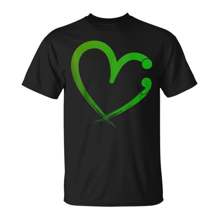 Mental Health Matters Semicolon Heart Awareness Month  Unisex T-Shirt