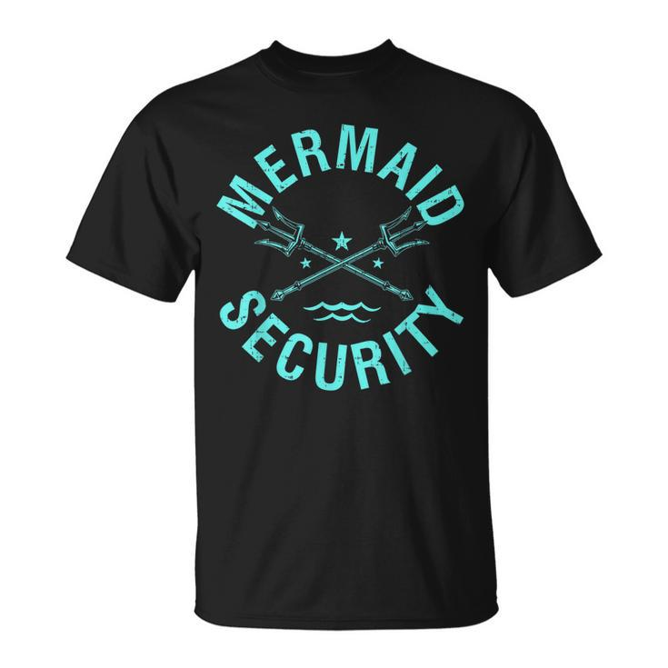 Mermaid Security Birthday Party Mer Dad Merman  Unisex T-Shirt