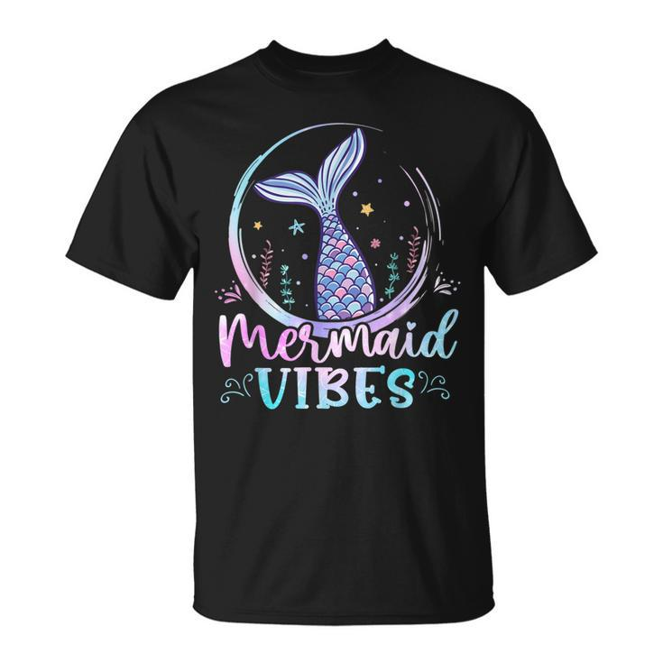 Mermaid Vibes Birthday Mermaid Tail Women Girls Party Squad  Unisex T-Shirt
