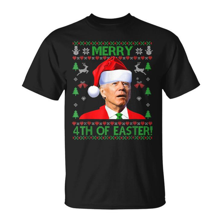 Merry 4Th Of Easter Joe Biden Christmas Ugly Sweater T T-shirt