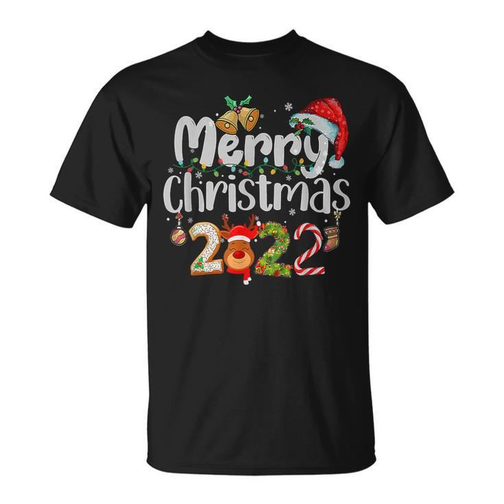 Merry Christmas 2022 Family Xmas Ball Light Garden Reindeer T-shirt