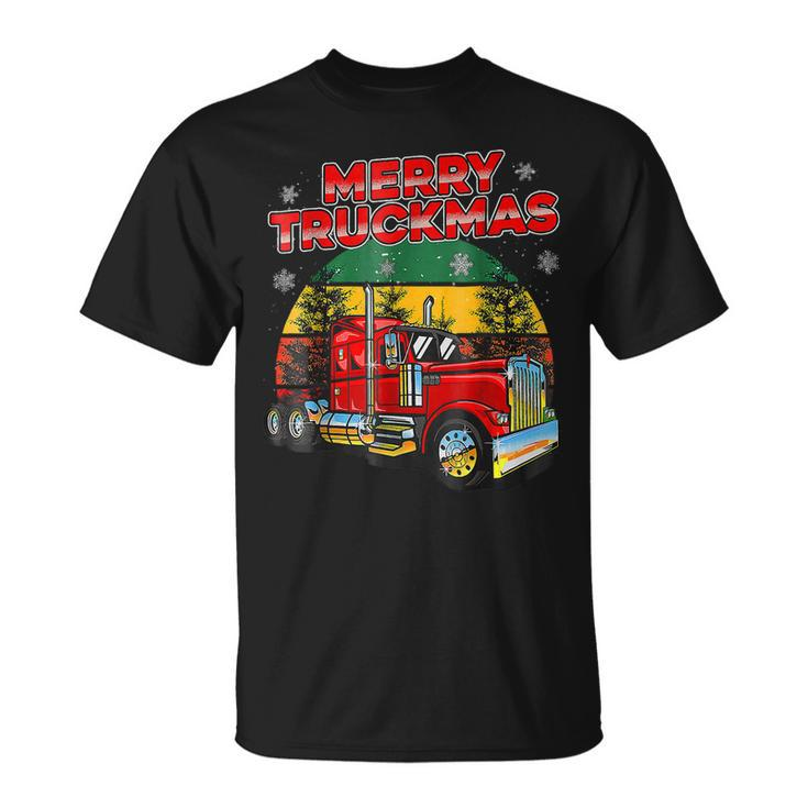 Merry Truckmas Christmas Trucker Xmas Pajamas T-shirt
