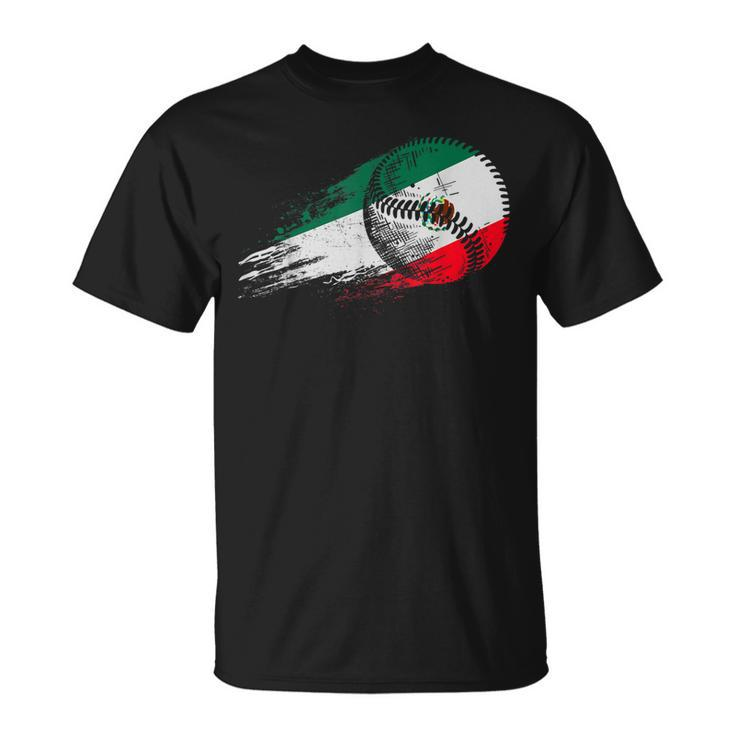 Mexican Baseball Player Mexico Flag Baseball Lover  Unisex T-Shirt