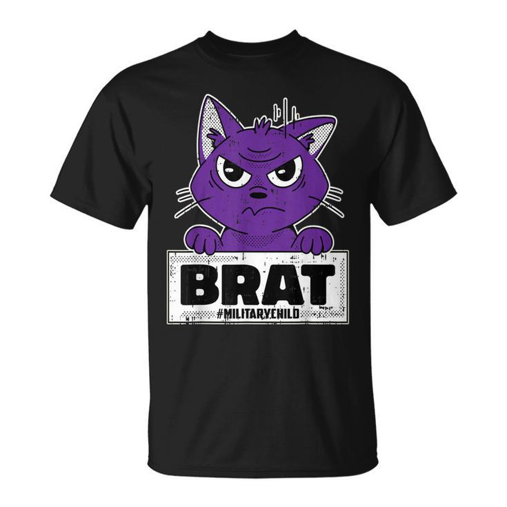 Military Child Cat Lover Boys Girls Brat Kitten T-Shirt