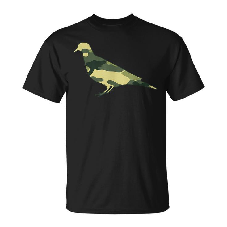 【Bohemians】 CAMOUFLAGE PIGEON SHIRT 鳩柄 Military Dove Camo Men Print Us Pigeon Bird Veteran T-Shirt - Seseable