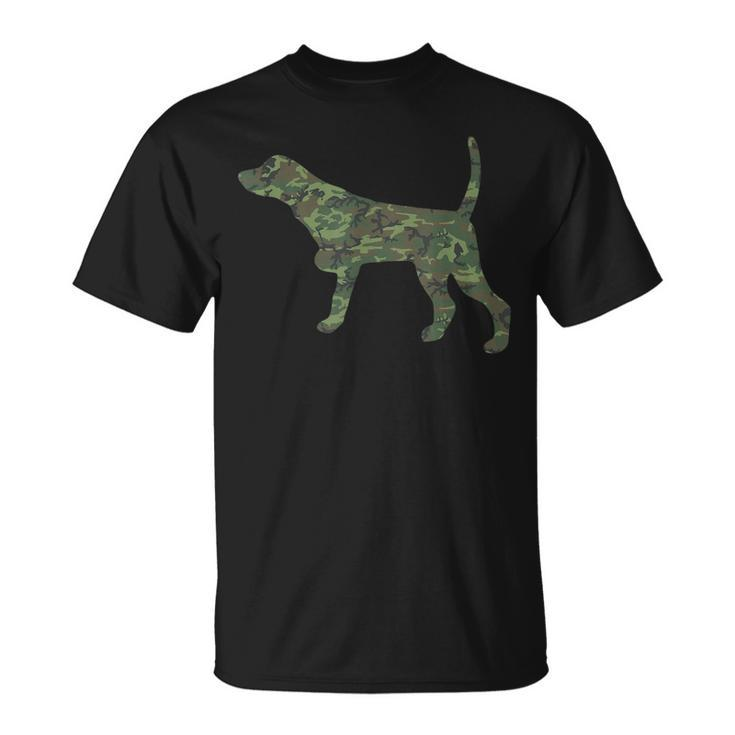 Military Pointer Camo Print Us Dog Pet Veteran Men T-shirt
