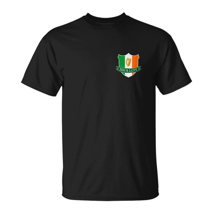 Molloy Irish Name Ireland Flag Harp Family  Unisex T-Shirt