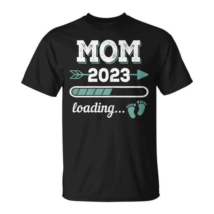 Mom 2023 Loading Mother Momtobe Pregnancy Announcement Gift For Womens Unisex T-Shirt