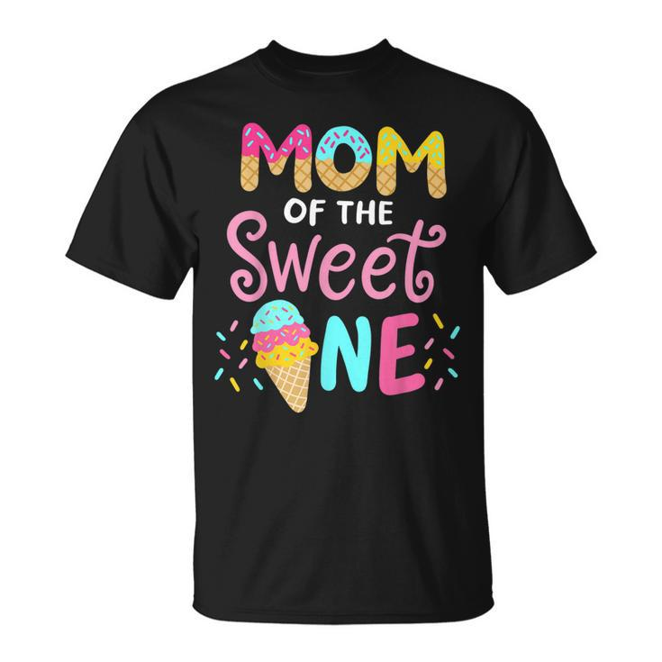 Mom Of Sweet One Birthday Matching Family Ice Cream  Unisex T-Shirt
