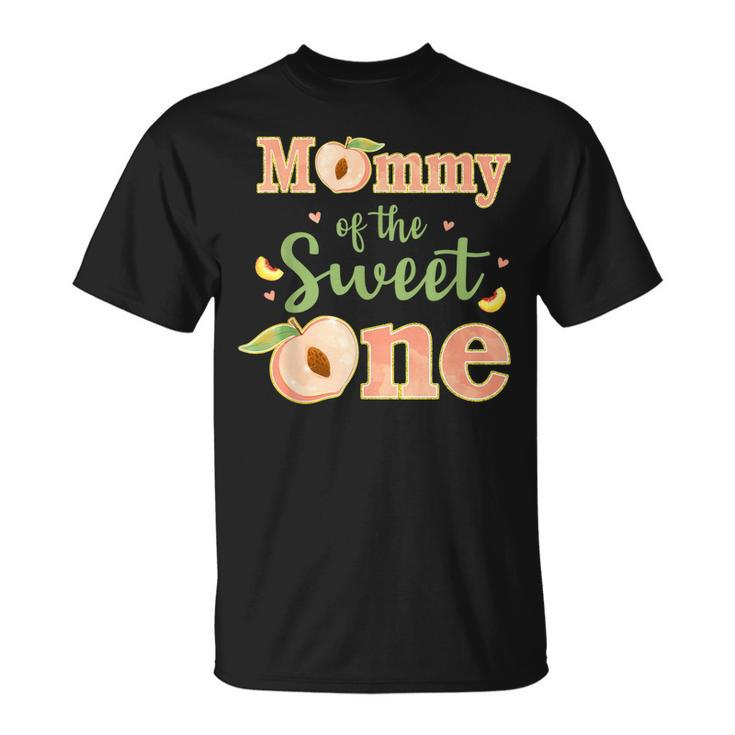 Mommy Of The Sweet One 1St Birthday Matching Family Peach  Unisex T-Shirt