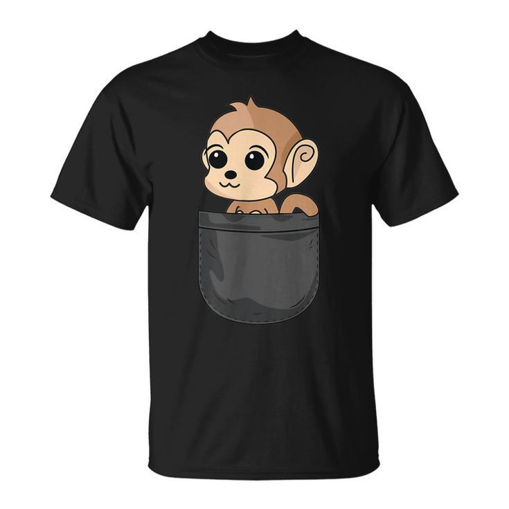 Monkey In Pocket Funny Animal Lover Gift  Unisex T-Shirt