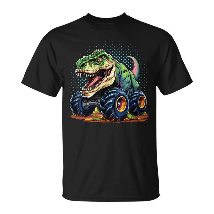 Monster Truck Dinosaur T-Rex Birthday Boy  Unisex T-Shirt