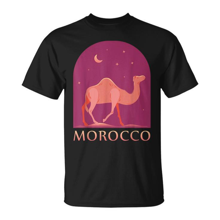 Morocco - Camel Walking In The Desert At Night T-shirt
