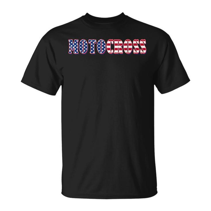 Motocross American Flag - Motocross  Unisex T-Shirt