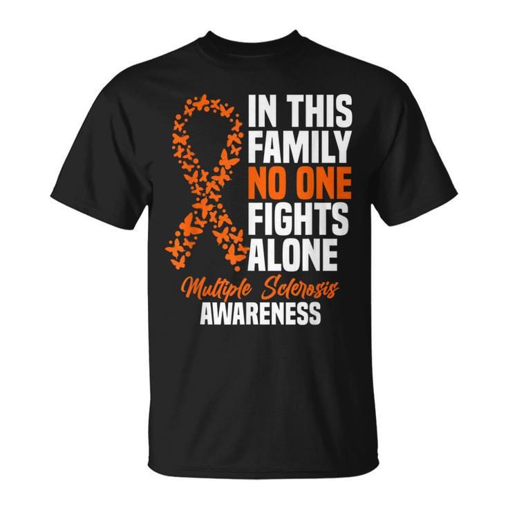Ms Multiple Sclerosis Awareness Orange Ribbon Gift  Unisex T-Shirt