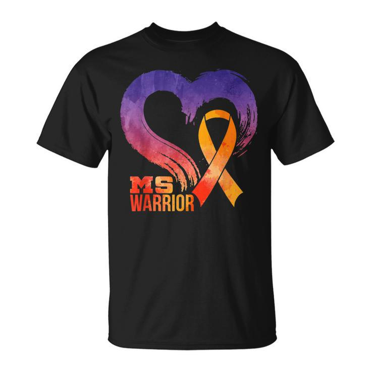 Ms Warrior Heart Multiple Sclerosis Awareness Month  Unisex T-Shirt