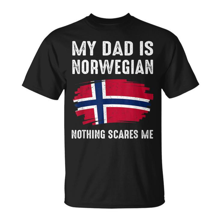 My Dad Is Norwegian Norway Pride Flag Heritage Roots Unisex T-Shirt