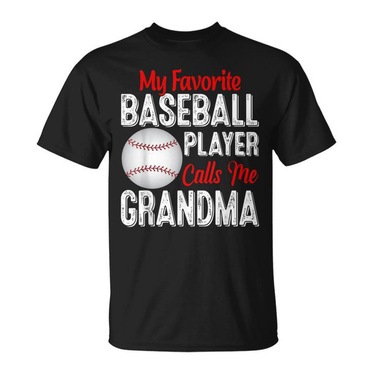 My Favorite Baseball Player Calls Me Grandma Retro Softball Unisex T-Shirt