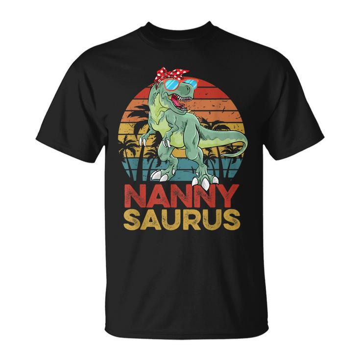 Nannysaurus T Rex Dinosaur Funny Vintage Nanny Saurus Family  Unisex T-Shirt