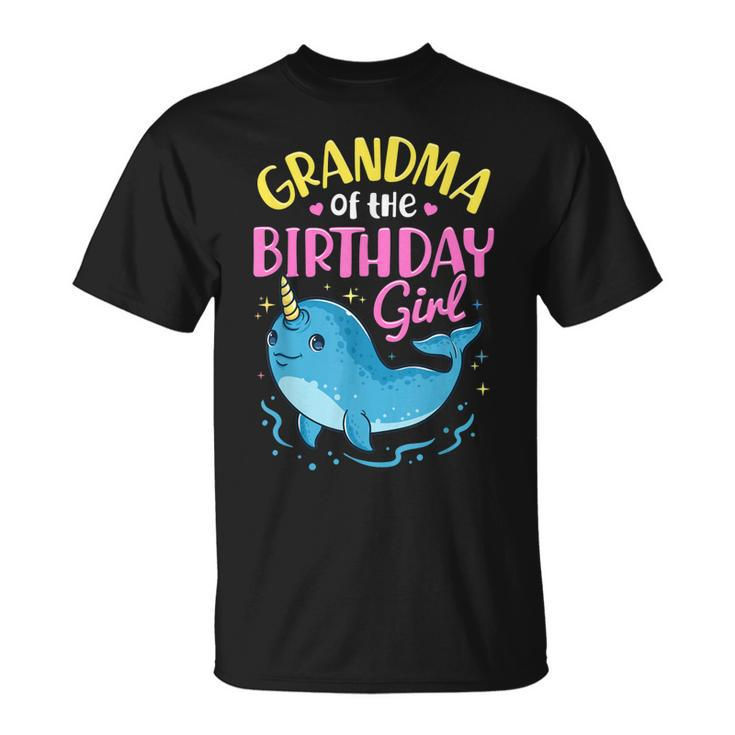 Narwhal Birthday Girl Party Family Matching Costume Grandma Unisex T-Shirt